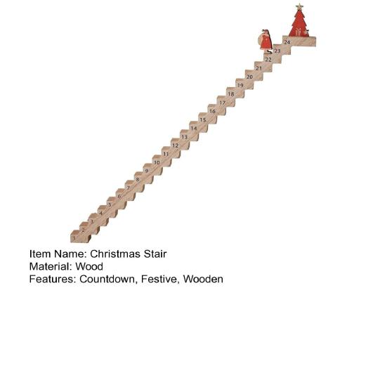1Pc/2Pcs Wood Stairs Climbing Christmas Advent Calendar Santa's Staircase Countdown Calendar Interactive Climbing Stair Toy for Holiday Decor