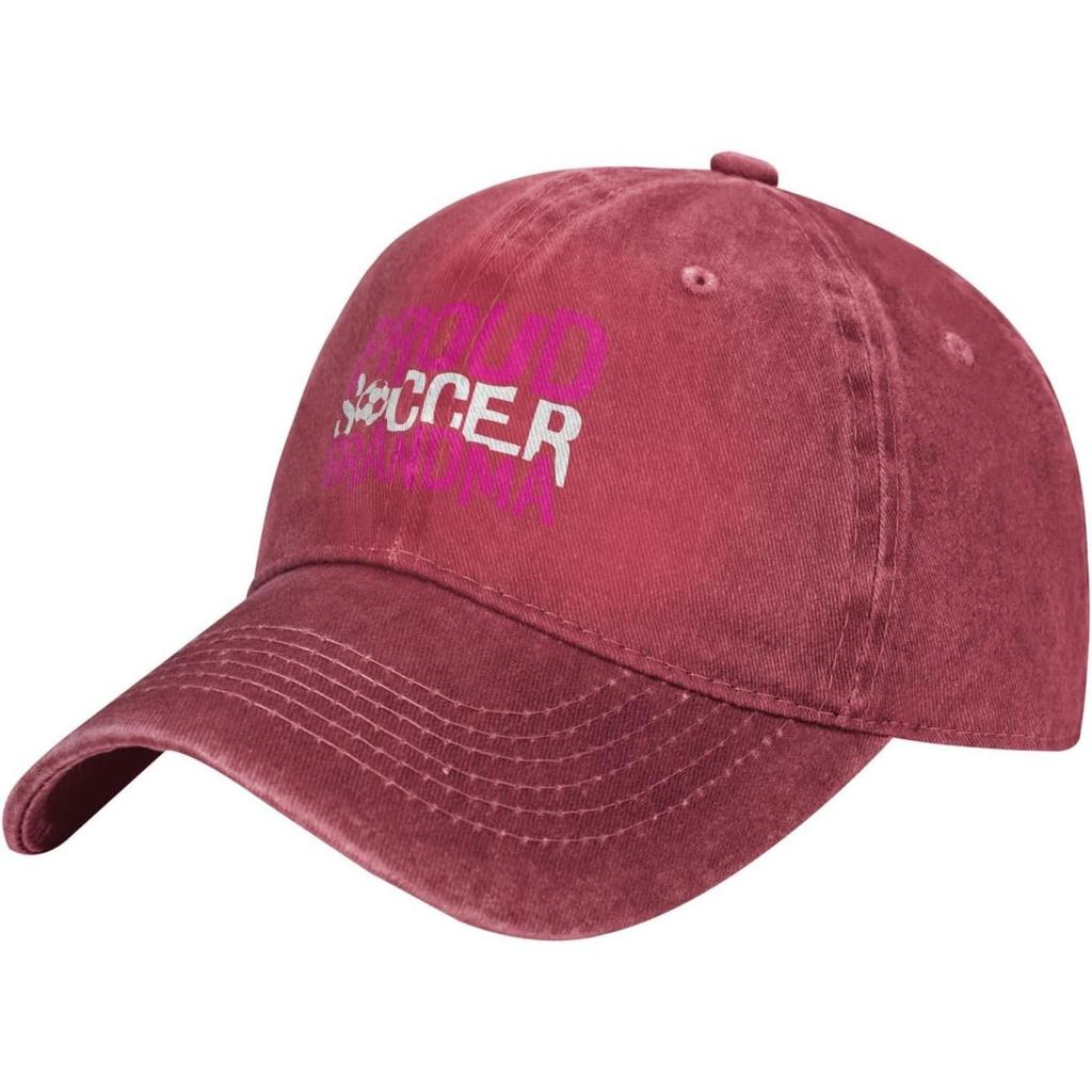 Proud Soccer Grandma Graphic Washed Baseball Cap Casual Cotton Adjustable Hat for Adults