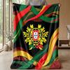 Portugal Football Printed Flannel Blanket Skin Friendly Warm Decorative Throw for Indoor Couch Bed Daily Use