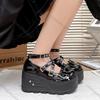 Празднуйте Японская школьная форма Мэри Джейн Обувь Большой размер Женские танкетки Высокие каблуки Кожаные туфли-лодочки для женщин Панк стиль Одинарная обувь