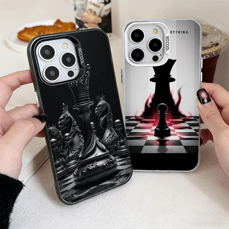 Конкурентная шахматная игра Мягкий чехол для телефона для iPhone 15 16 17 Pro Max 17Air 16E 14 Plus 13 12 Mini Ударопрочный чехол Задняя панель