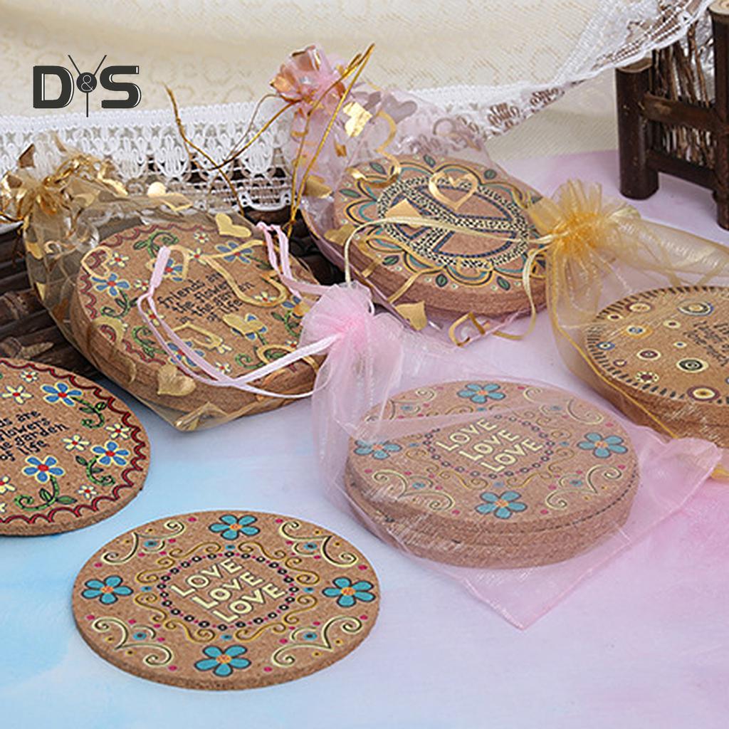 SW 4 шт., подставки для напитков, круглые, теплоизоляционные, из натуральной пробки, коврик для чашки, настольный декор