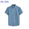 Business Shirt Men's Plaid Short-sleeved Shirt Business Casual Loose Large-Size Short-Sleeved Shirt