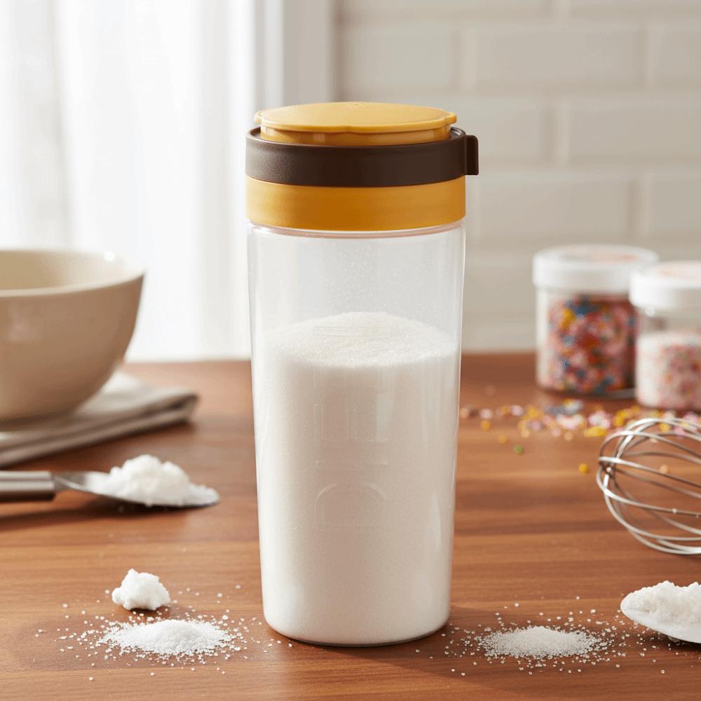 Scaled Frosting Dispenser Rotatable Lid Kitchen Condiment Container Baking Tool