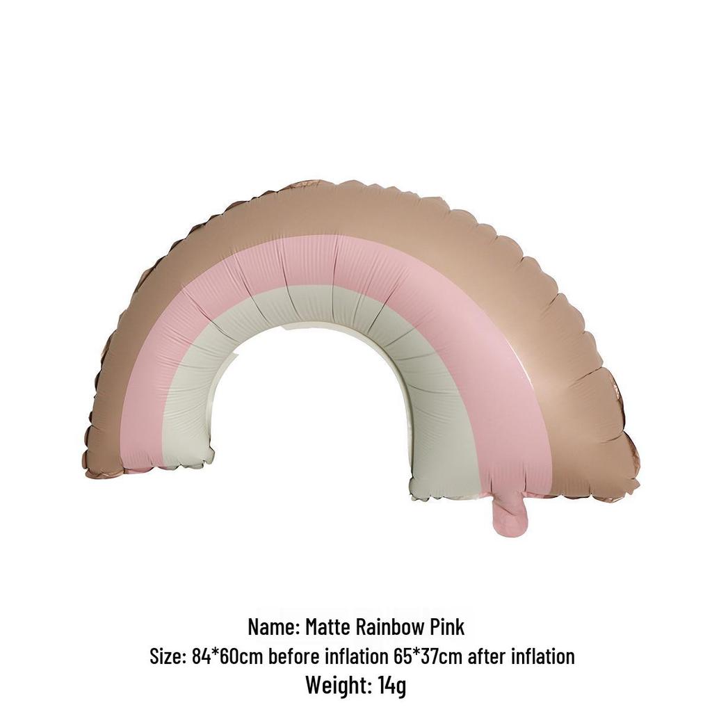 Cute Matte Frosted Teddy Bear & Rainbow Aluminum Balloons for Kids' First Birthday Decorations