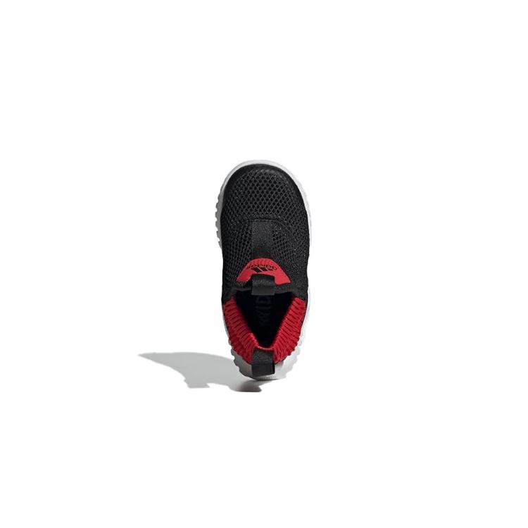 adidas Rapidazen I Нескользящие Устойчивые к истиранию Низкие Детские Кроссовки Черно-Красные Для Младенцев и Малышей EE9327
