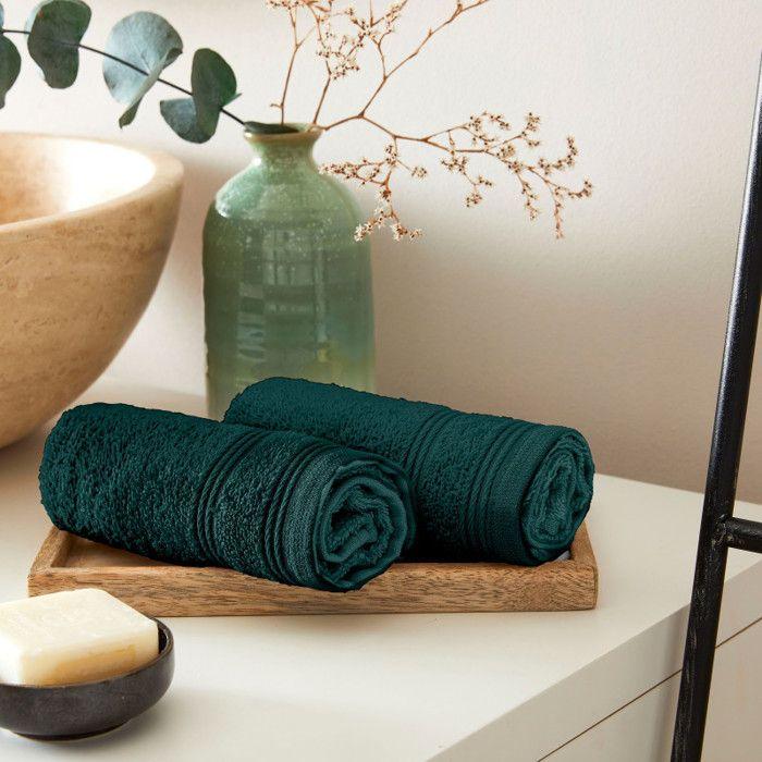 Set of 2 Guest Towels "Spa" 30 X 50 Cm / 400 Gr/m² - "Spa" Emerald