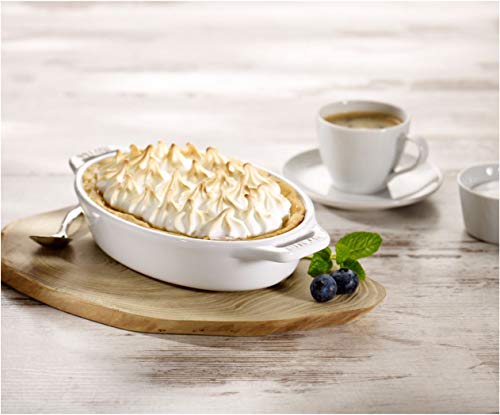 Staub "Oval Dish, White, 23cm" Ceramic Gratin Dish, Oven and Microwave Safe [Official Japanese Product] Dish 40508-603