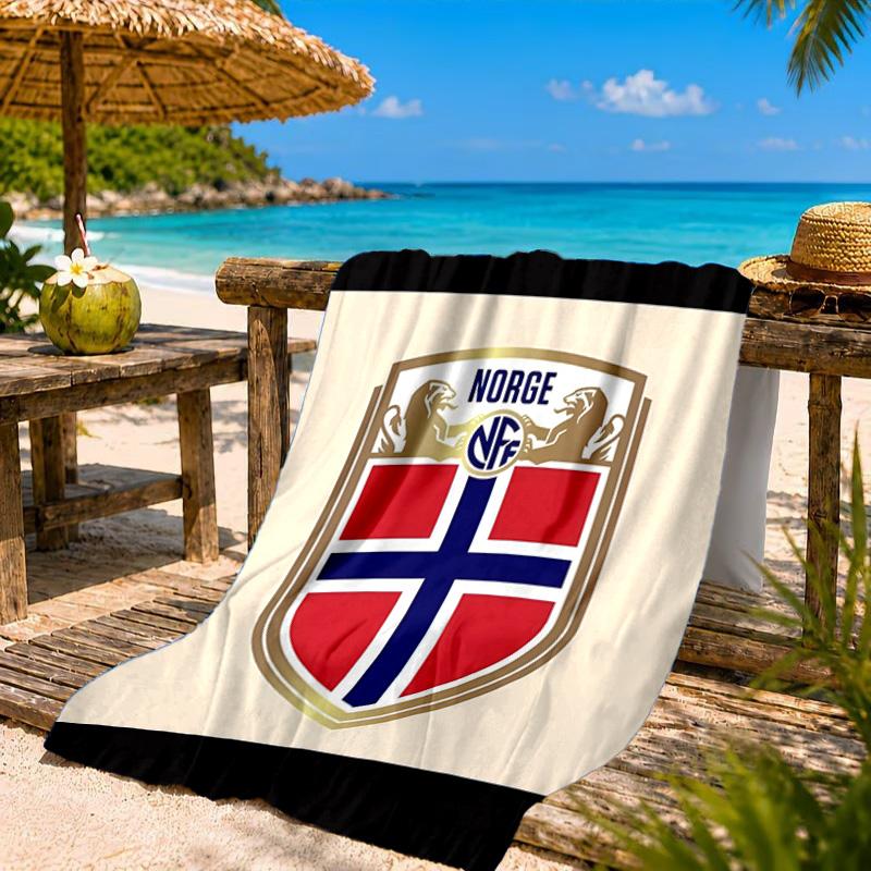 Norwegian Football Crest Beach Towel, Quick-drying, Easy to Care for, Suitable for Both Fitness and Beach Vacations,Sports Essential