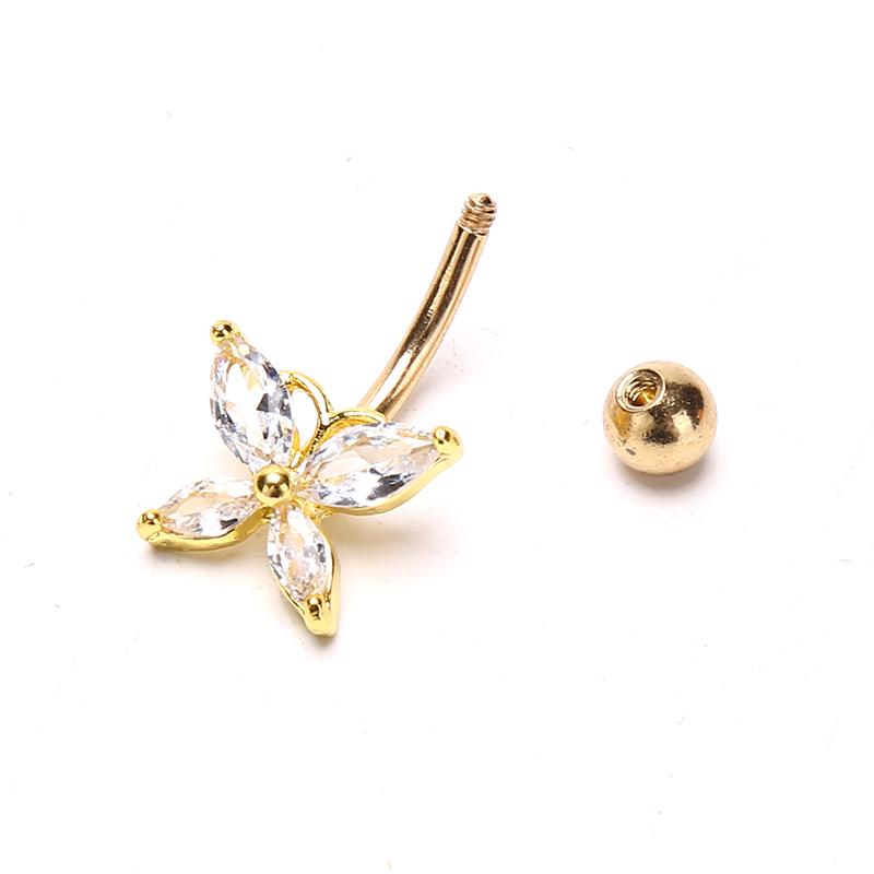 Кольца для пирсинга живота из циркония, кольцо для пупка, хирургическая бабочка, украшения для тела