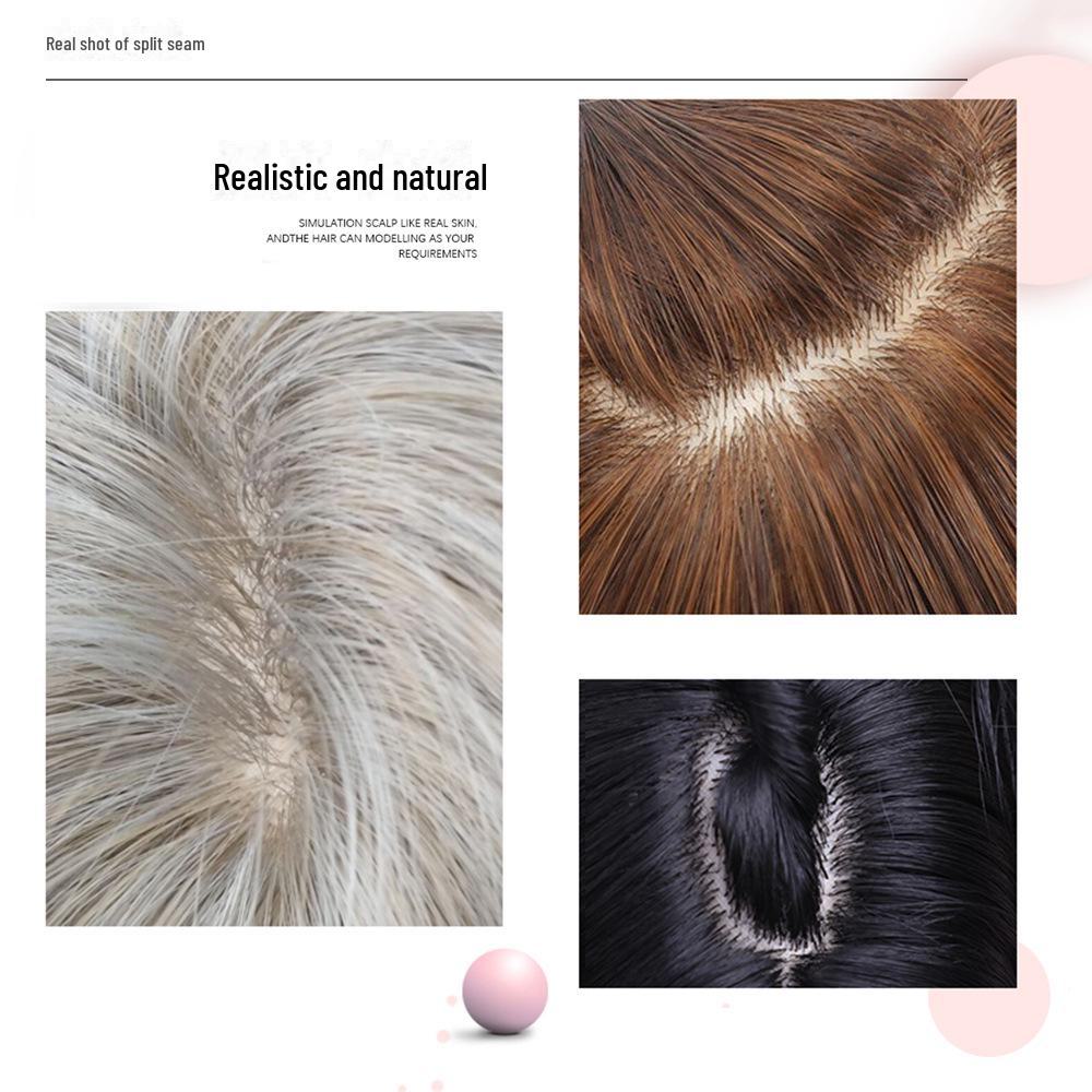 Синтетические головные уборы в европейском и американском стиле с градиентным серо-коричневым цветом, французская химическая завивка с пробором посередине — популярные цвета для женщин