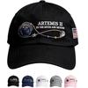 Бейсболка Artemis II с вышивкой и цифровой печатью, регулируемая ремешком, с дизайном космической миссии и нашивкой с флагом для мужчин и женщин