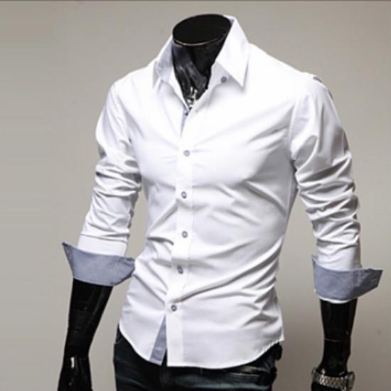 деталь мужской рубашки с широким воротником