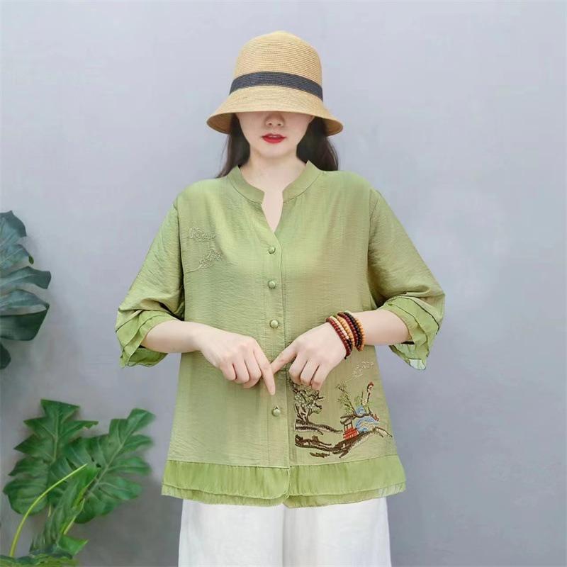 Летний топ с цветными блоками для женской одежды Свободная рубашка для женщин