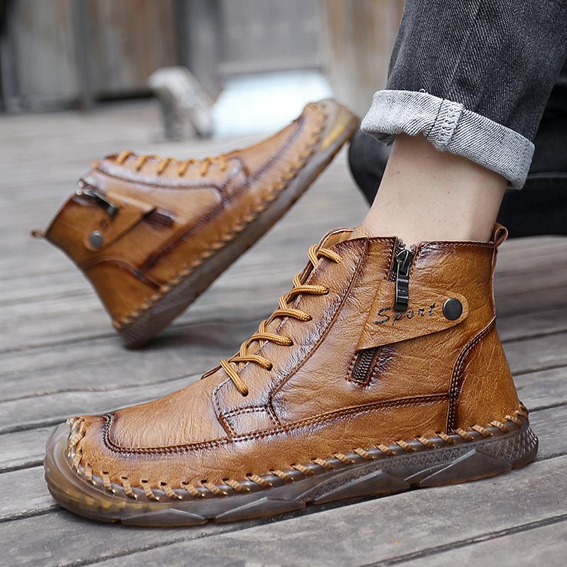 TUINANLE Осенние мужские ботинки Мартин большого размера, кожаные мужские короткие ботинки, трендовая мужская обувь