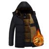 Padded Jacket Men's Cotton Jacket Whole Piece Plus Velvet Thick Padded Jacket Men's Warm Jacket Take Off Cap Large Size
