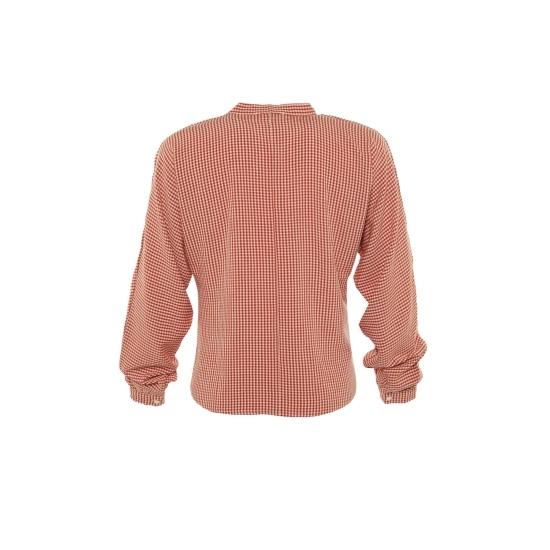 Blouses & Shirts Judge Collar Gingham Balloon Sleeve Shirt