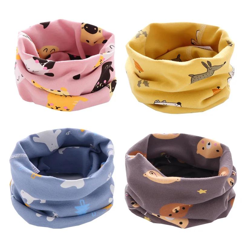 1/2pcs Winter Children Warmer Neck Scarf For Kids Boys Girls Neckerchief Cute Baby Cartoon Scarf Soft Neck Collar Children