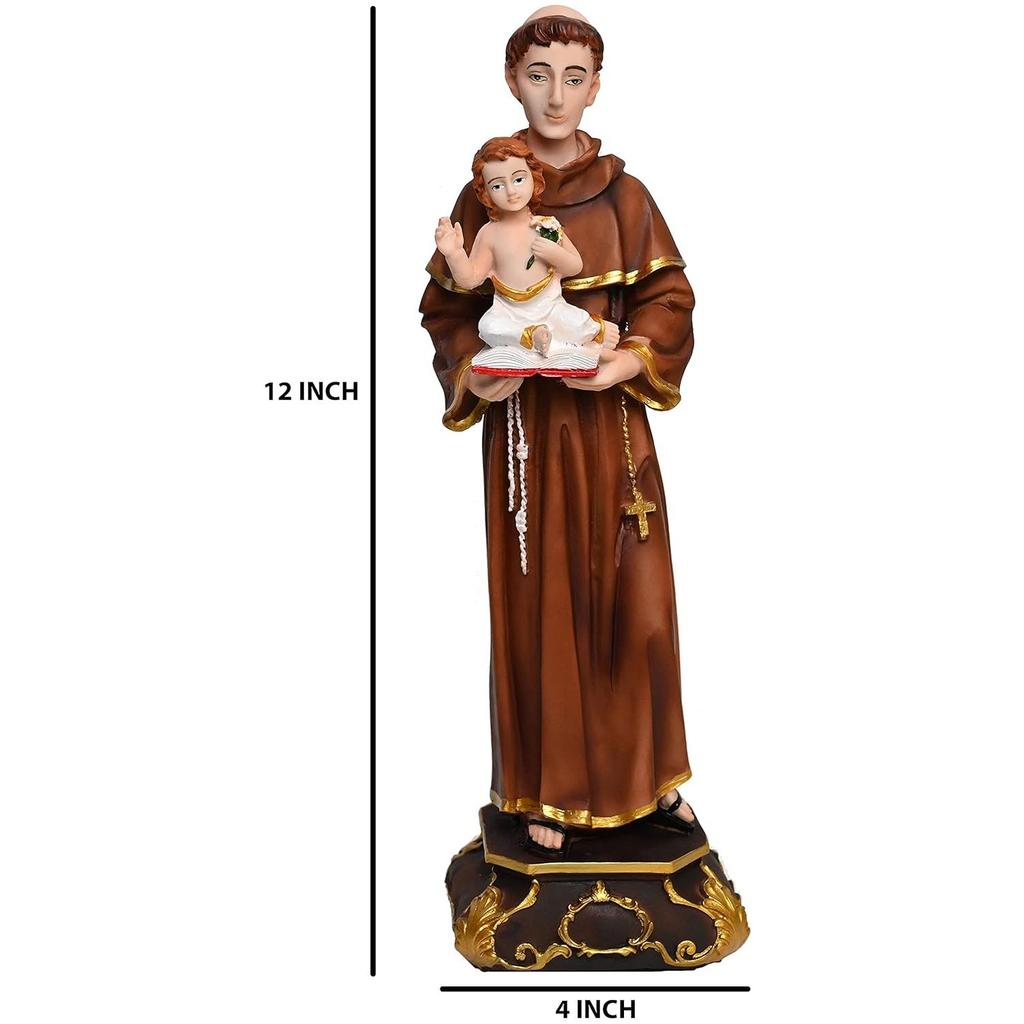 St Anthony Statue of Patron St Anthony of Padua for Home Altar 12 Inches