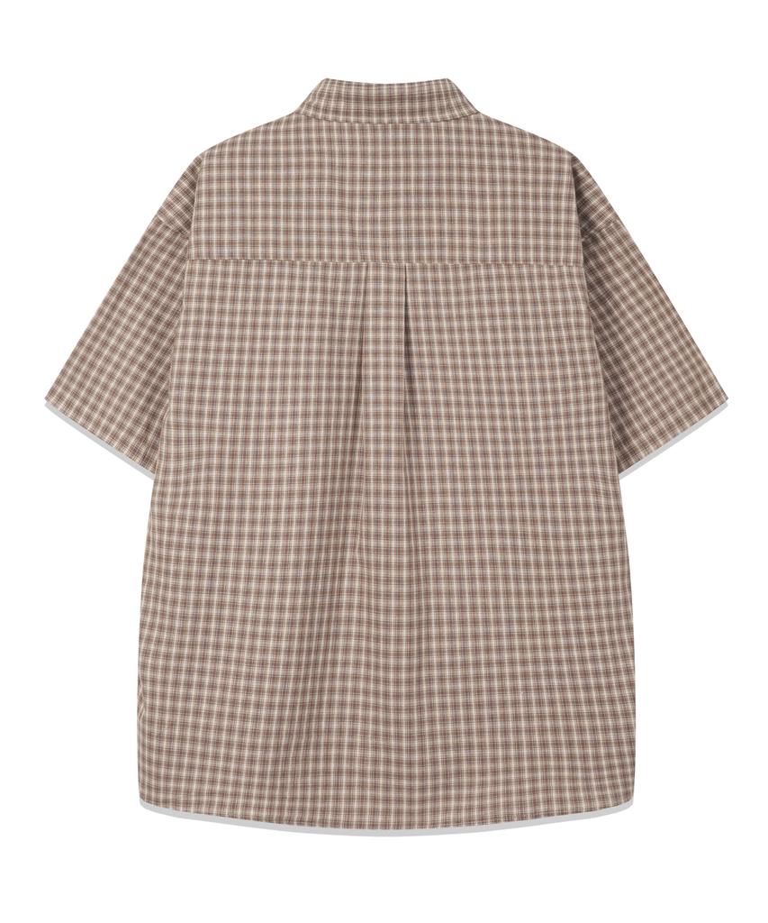 GRAYBLVD Linen-Like Cave Check Short Sleeve Shirt (4 Colors)
