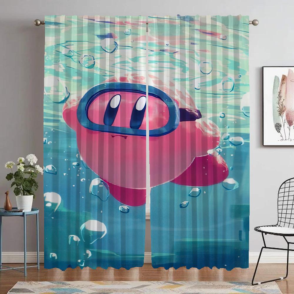 Элегантные шторы для комнаты, 2 шт., затемняющие шторы Kirbys для камеры, занавески для гостиной, перегородки, украшения на Хэллоуин