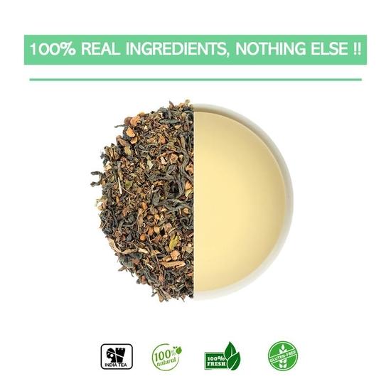 TEA SENSE Tulsi Spiced Green Detox | 15 чайных пакетиков-пирамидок в герметичных пакетиках | Смесь зеленого чая, тулси и индийских трав | Заварено несколько раз