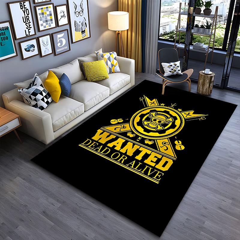 Pirate Themed Wanted Poster Rug suitable as a non-slip mat for the living room or bedroom sofa