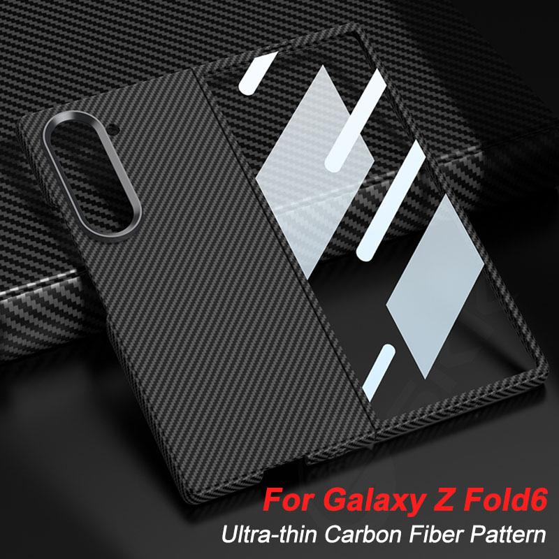 GKK Luxury Business Carbon Matte Fibre Texture складной кожаный чехол для Samsung Galaxy Z Fold6 Anti Peek Screen Glass пластиковый противоударный защитный чехол