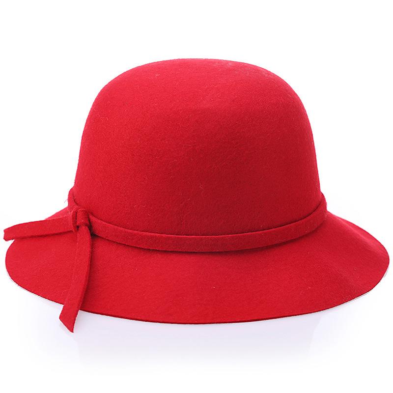 Wave Tide Top Hat Felt Hat Ladies Dome Basin Hat Pure Wool Fashion Hat
