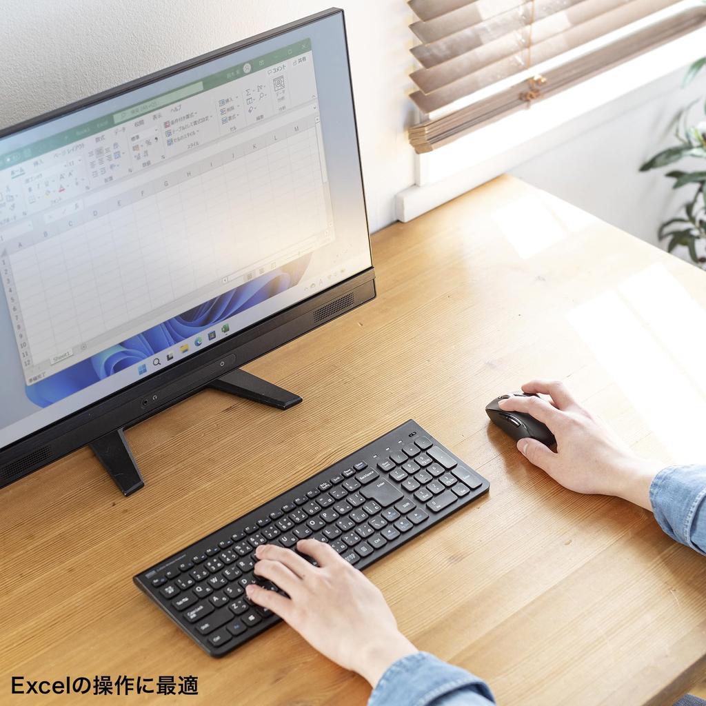 Sanwa Supply Бесшумная беспроводная мышь (Наклон рулевого колеса, Высокоскоростная прокрутка) MA-WBS530BK