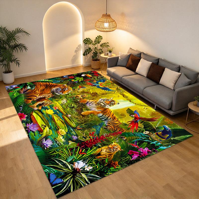 Tiger Jungle Living Room Nonslip Area Rug Soft Carpet For Bedroom Game Playroom Sofa Office Home Decor Doormat Christmas Gift C9302248
