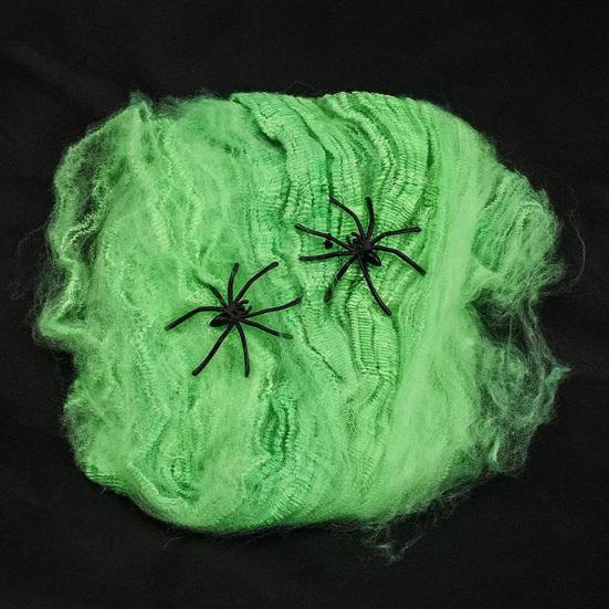 Colorful Halloween Spider Web Stretchable Cotton Cobwebs Elastic Scary Party Scene Props for Halloween Christmas Eve Parties