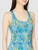Atsugi Clear Beauty Active Yoga Yoga Botanical Stretch Back Cross Teal Blue Shirt, Pattern, Fit, Cup, Women's,