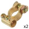 Car Battery Terminals Clamps Pair Screw Connection Positive & Negative Brass
