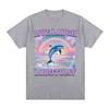 Live Laugh Lobotomy T Shirt Men Funny Dolphin Meme T-shirt Silly Weird Short Sleeve Cotton Unisex Tee Shirt Summer Streetwear
