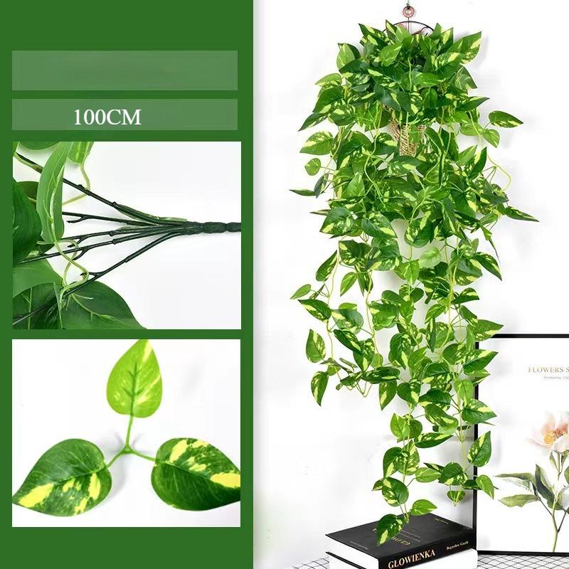 9 Вилок Искусственные Лианы Растения Пластиковый Лист Уличная Лиана Зеленый Плющ Настенный для Дома Сада Свадебного Декора Новогодний Декор