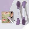 Beauty Brush Portable Double Head Comfortable Ergonomics Reused Clean Pores Silicone Mud Clay Cream Lotion Face Masque Brush for Women