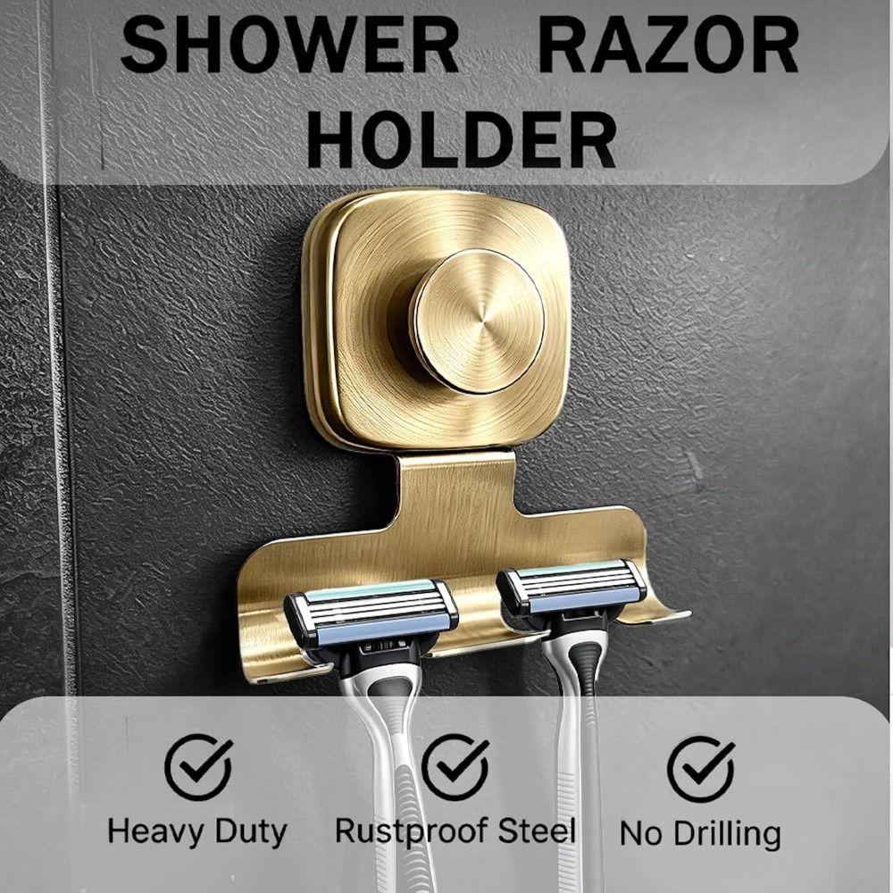Removable Suction Cup Razor Holder Wall Mounted Shaver Storage Rack Washroom Wall