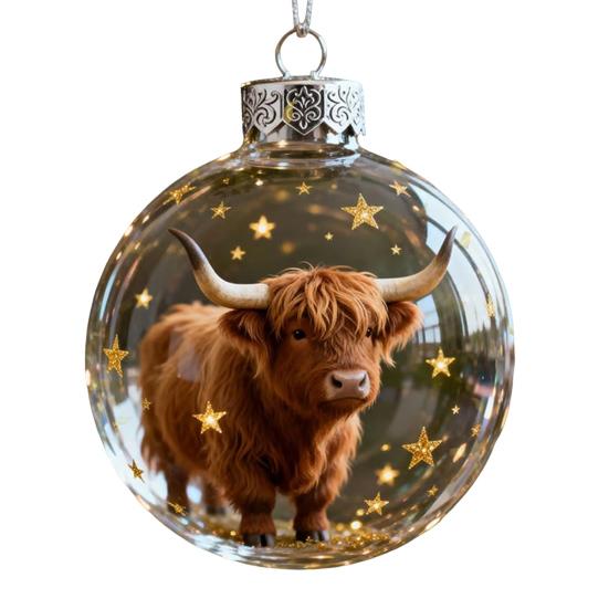 Yousheng 3D Животное Рождественское Украшение Прозрачный Пластиковый Рождественский Шар Подвесные Украшения с Блестящими Звездными Акцентами для Зимнего Праздничного Декора Дерева