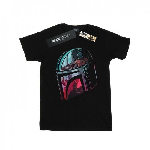 Star Wars Womens/Ladies The Mandalorian Mandalore Helmet Reflection Cotton Boyfriend T-Shirt