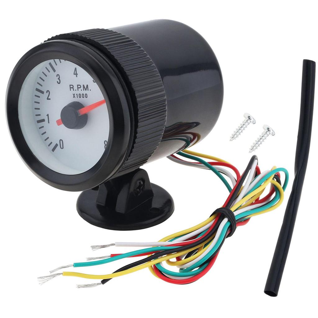 8020BL 2" 52mm 12V Blue LED 0~8000RPM Tachometer Tach Gauge Meter with Sensor for Car / Boat / Truck