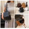Brown Solid Color Shoulder Bag PU Retro Backpack Simple PU Backpack  Gift