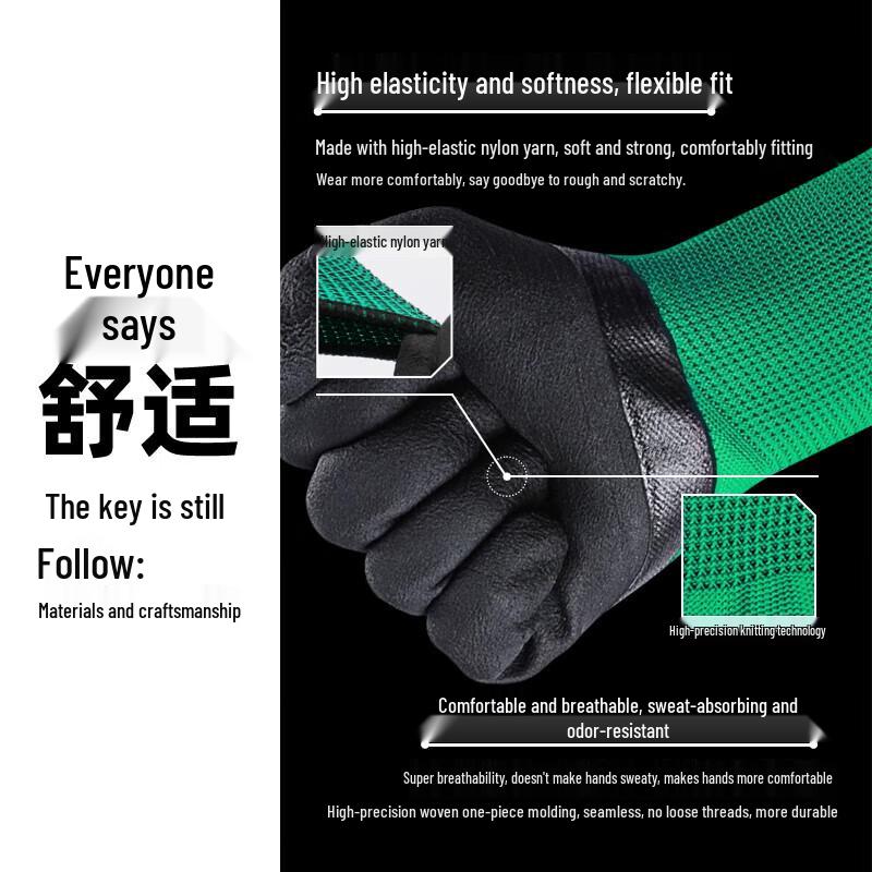 NHZHIW Wear-Resistant Latex Foam Grip Work Gloves