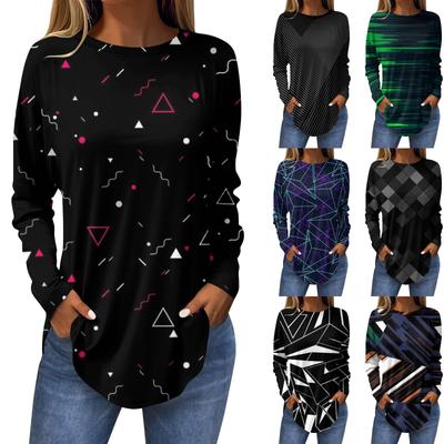 Ropa Mujer Tendencia 2024 Топы для женщин Модные женские повседневные топы с длинными рукавами и круглым вырезом с принтом Ropa De Mujer Y2k