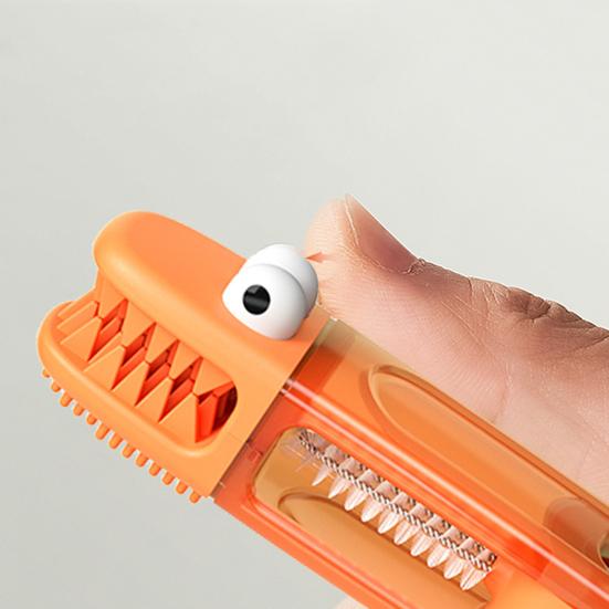 Щетка для крышек чашек «Крокодил» 3-в-1, эргономичная ручка, многофункциональная портативная щетка для чистки зазоров и углов.