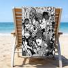 proof beach towel with a Thriller Manga Junji Ito Tomie2 pattern - soft,absorbent,quick-drying,machine washable - perfect for swimming,camping,bathing
