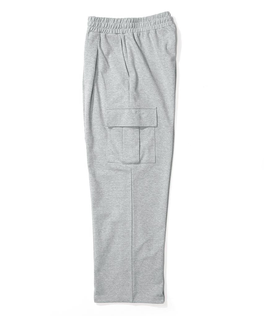 GAKKAI UNIONS Single-Pleat Wide Sweatshirt Cargo Pants Gray
