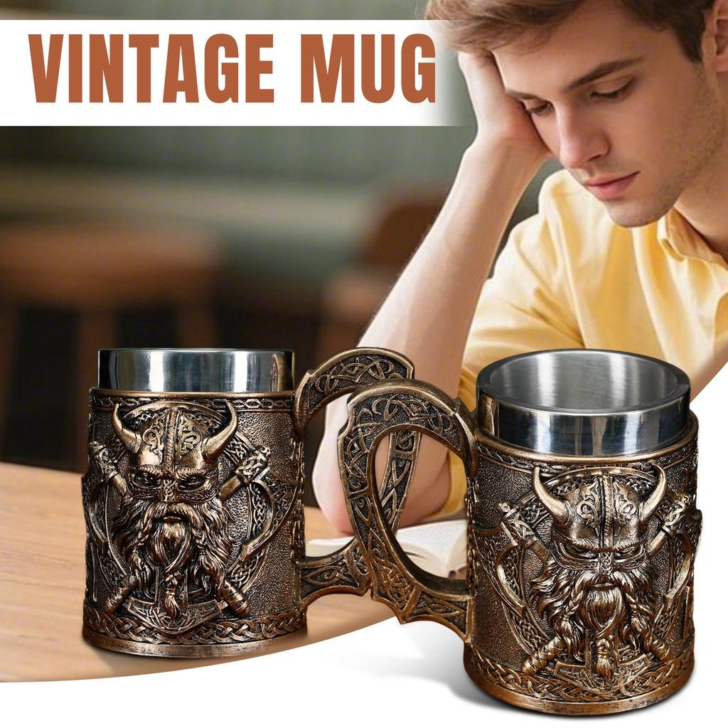 Coffee Cup Resin Beverage Cup Beer Cup With Stainless Steel Liner Suitable For Kitchen Home Bar Decoration (capacity 600 Ml)