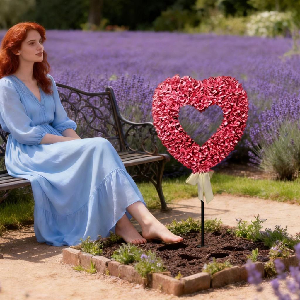 Шарпиар из самшита в форме сердца с бантом сверху