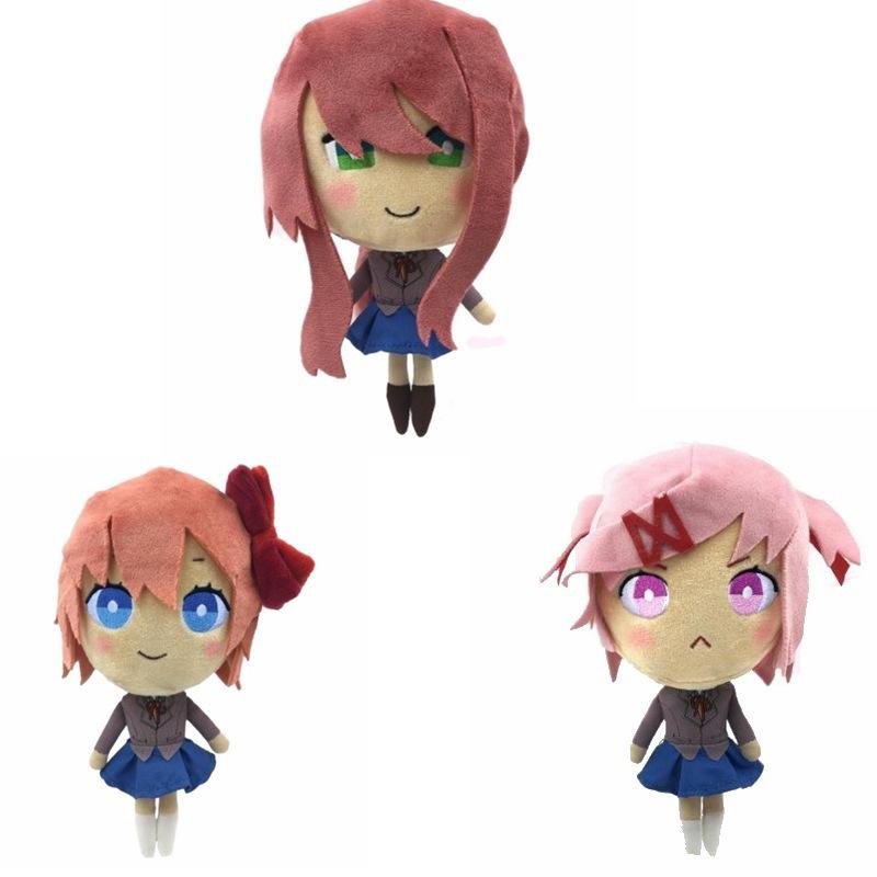 Клуб Романтики DDLC Плюшевая Кукла Персонажи Моника Сайори Нацуки Милая Аниме Игровая Плюшевая Игрушка Мягкая Набитая Фигурка для Фанатов Подарок на День Рождения Декор